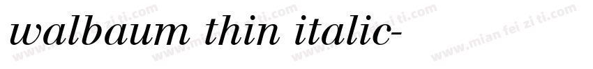 walbaum thin italic字体转换